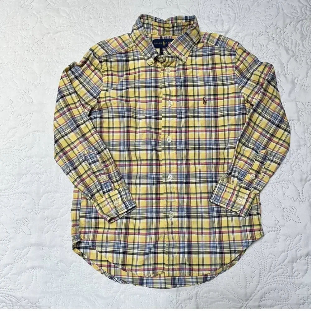 Ralph Lauren Plaid Button Up Shirt Size 6